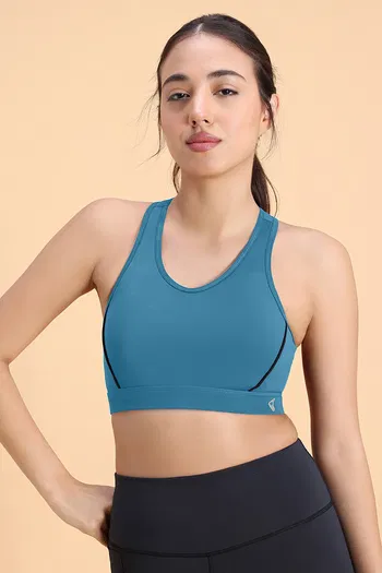 Buy Zelocity  Medium Impact Quick Dry Sports Bra - Saxony Blue